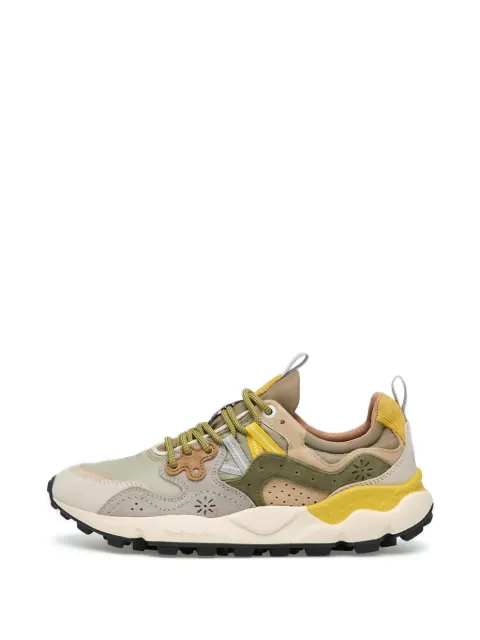 FLOWER MOUNTAIN Yamano 3 suede-panelled sneakers Green 001201781801