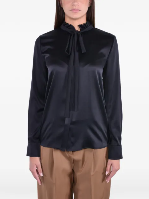Max Mara ruffled-collar pussy-bow blouse Black 2526116022600