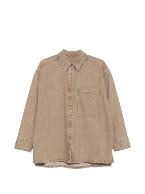 By Malene Birger logo-embroidered denim shirt Neutrals 104079