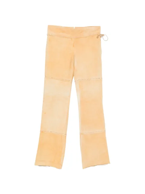 Dolce & Gabbana Pre-Owned 2000s whipstitch suede trousers Neutrals DG390BXP