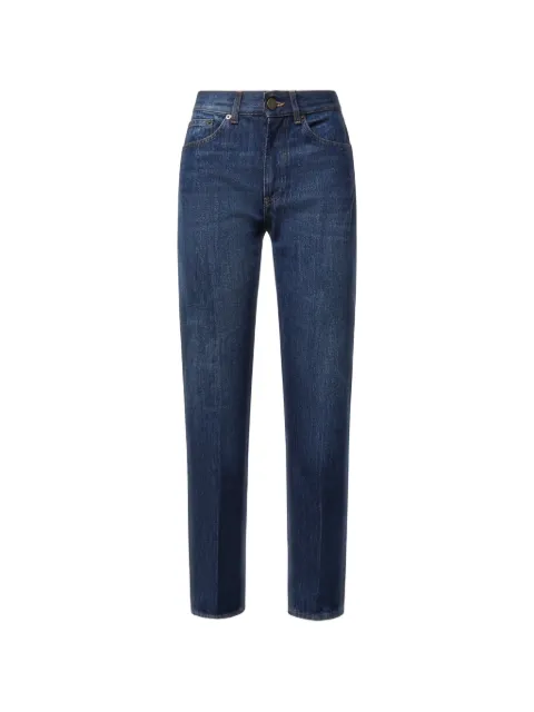 DONDUP logo-patch straight-leg jeans Blue DP924DFE338DMU9800
