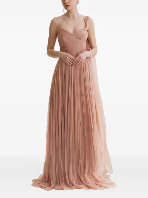 FRAMBOISE Giza draped silk maxi dress Pink GIZA