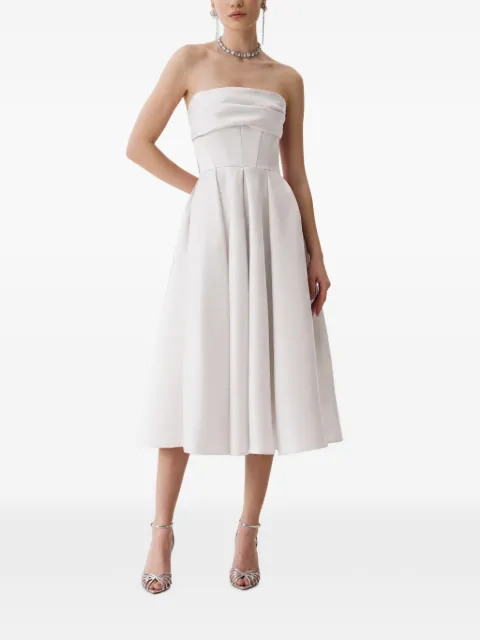 FRAMBOISE Napea strapless midi dress White NAPEA