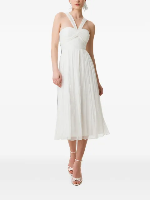 FRAMBOISE Emme pleated midi dress White EMME
