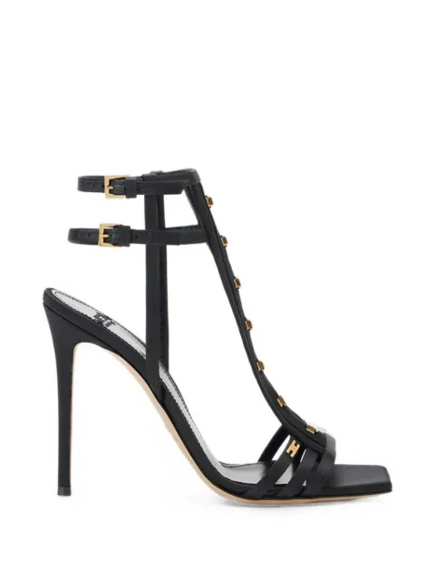 Elisabetta Franchi tulle-insert buckled sandals Black SA24L62E2
