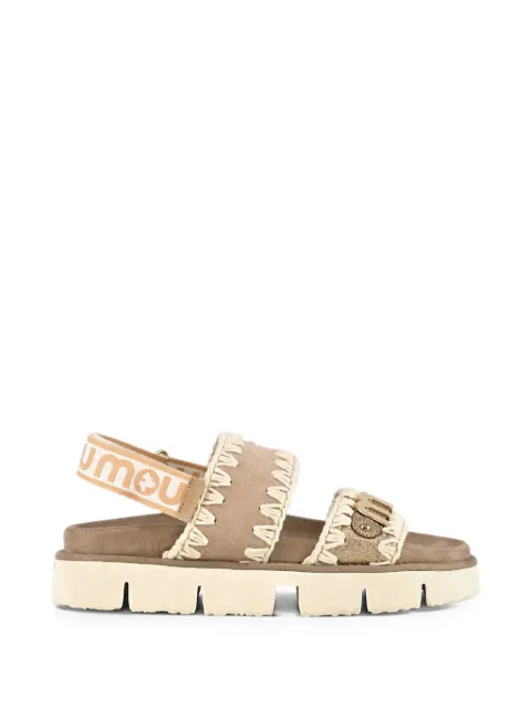 Mou Bio crochet-trim sandals Neutrals MUSW461001C