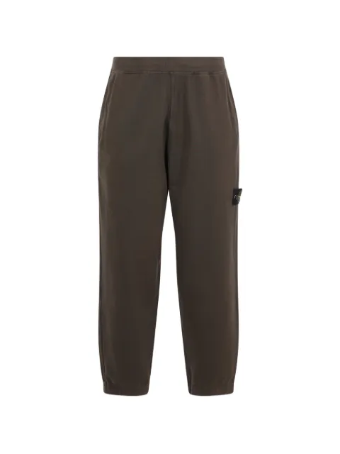 Stone Island logo-badge cotton-fleece track pants Brown L2S156200002S0051