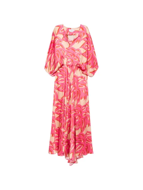 Themis Z Ismene abstract-print V-neck maxi dress Pink DRS0000329