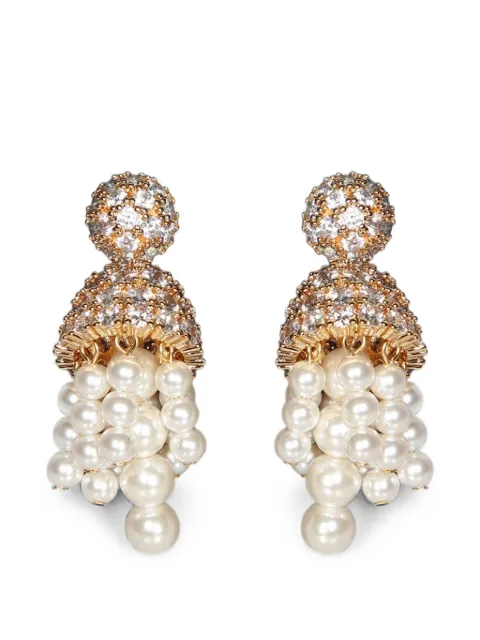 Self-Portrait crystal-embellished earrings Gold SS26632EGDGOLD