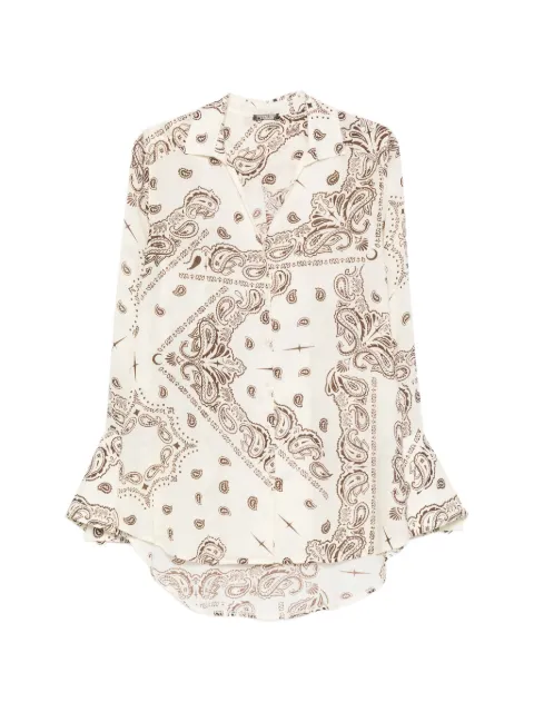 VENUJA paisley-print button-up shirt cover-up Neutrals ST009ACRM02