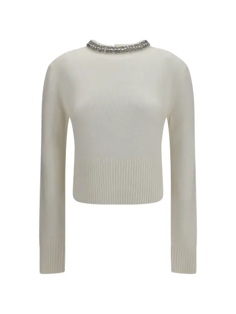 PINKO Berlino crystal-embellished sweater Neutrals 107274A3GI