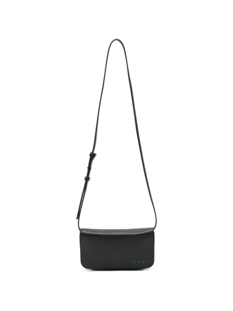 Marni logo-motif leather messenger bag Black PHMI0023U0P6533