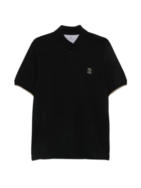 Brunello Cucinelli logo-embroidered short-sleeve cotton polo shirt Black ME8548788CZ178