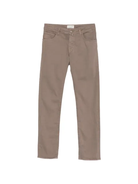 Jacob Cohën Nick logo-patch straight-leg trousers Brown JUMQE006036S3651TR