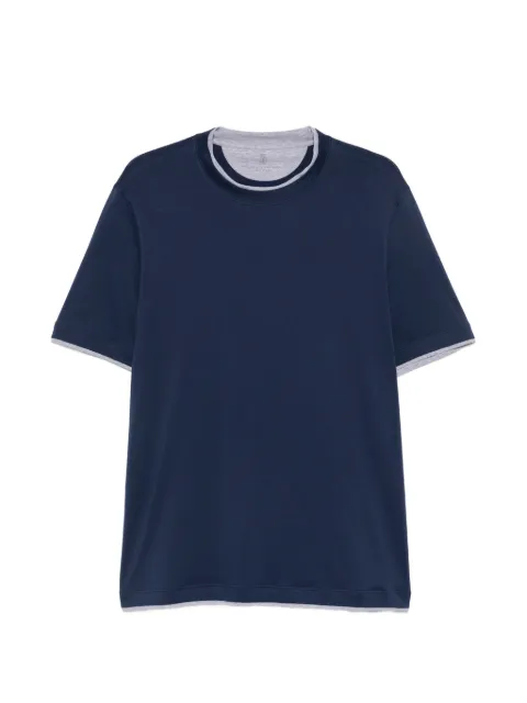 Brunello Cucinelli contrast-trim cotton T-shirt Blue M0B137427CRC05