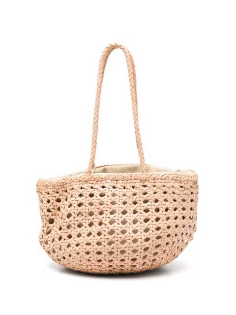 Dragon woven-design shoulder bag Neutrals 8970
