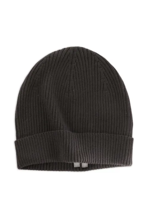 Rick Owens ribbed-knit cashmere beanie hat Grey RU02F4495RIBWS
