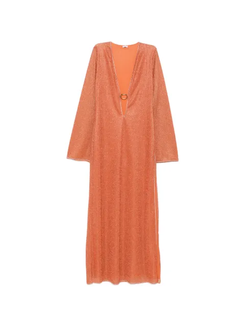 Oséree lurex-detail cut-out dress Orange RLS261LUREX