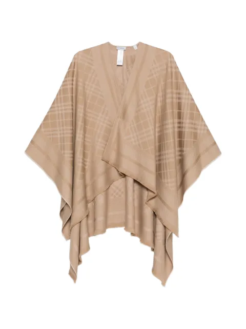 Burberry Check wool cashmere cape Neutrals 8126969