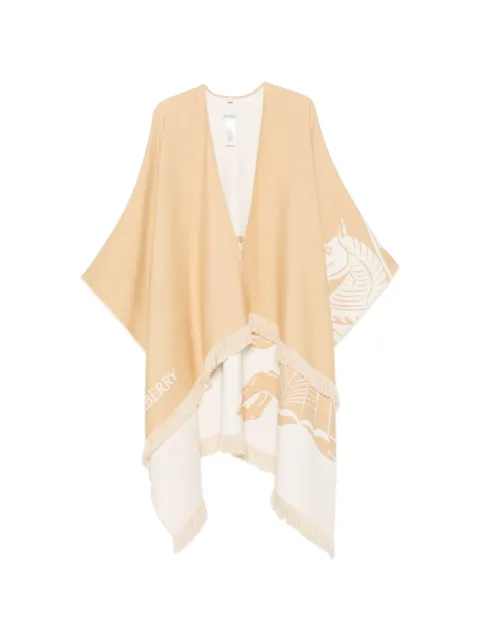 Burberry Equestrian Knight fringed cape Neutrals 8126976