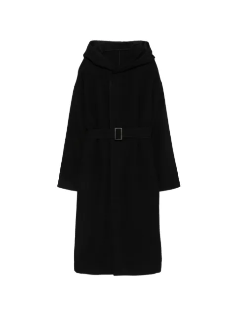 Rick Owens belted hooded coat Black RP02F5911WBD