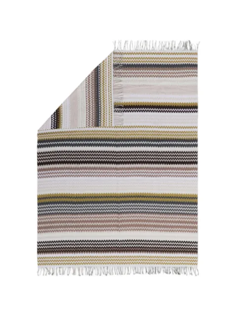 Missoni Home Humbert zigzag-pattern fringed throw Neutrals 1H3PL99004