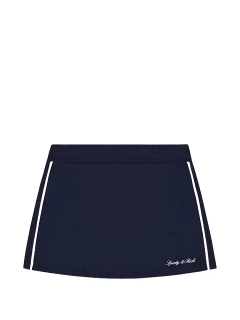 Sporty & Rich logo-print side-stripe skirt Blue SK00475326BL107