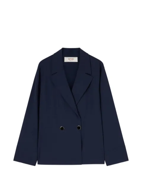RETORI jewel-button blazer Blue 04WFAJA016LU03