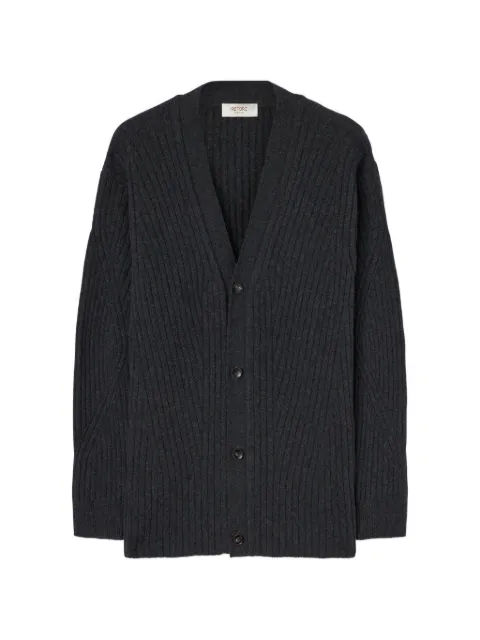 RETORI ribbed-knit V-neck cardigan Grey 04WKNTO172LS10