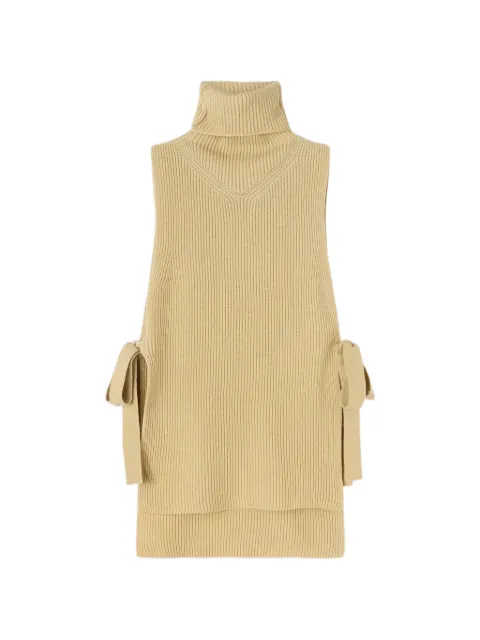 RETORI ribbed-knit side-tie vest Yellow 04WKNTO171LS09