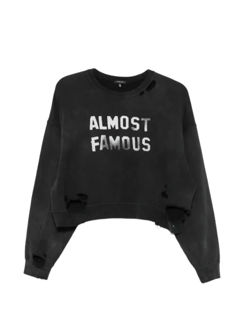 R13 distressed slogan-print sweatshirt Black R13WK094K161A