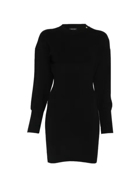ANINE BING Imane logo-plaque mini dress Black A0212718