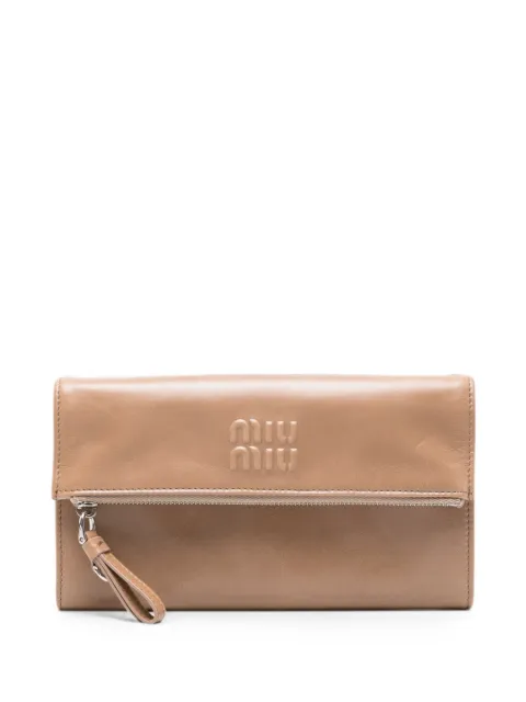 Miu Miu logo-embossed leather cross body bag Brown 5MT0482A44