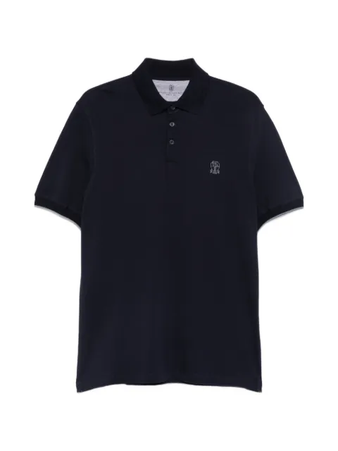 Brunello Cucinelli logo-embroidered cotton polo shirt Blue ME8548788CD325