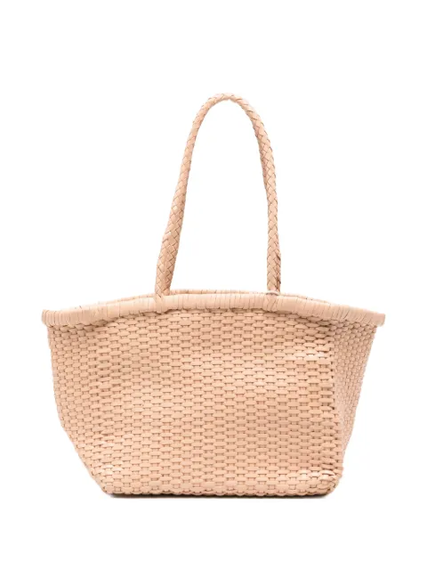 Dragon small leather tote bag Neutrals 8804