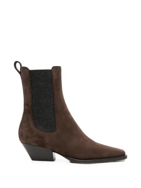 Brunello Cucinelli suede elasticated ankle boots Brown MZSFC3080C9885