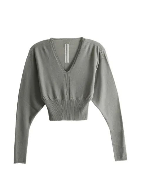 Rick Owens V-neck ribbed-knit sweater Grey RP02F5665M