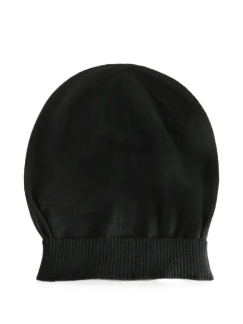 Rick Owens ribbed-trim beanie hat Black RU02F4494M