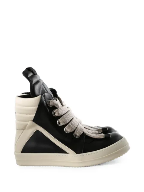 Rick Owens Jumbolace Geobasket high-top leather sneakers Black RU02F4898LCOW2