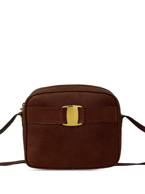 Ferragamo Pre-Owned 2010-2026 Lizard Embossed Leather Vara crossbody bag Brown 9M8GEDY9Q96VA024