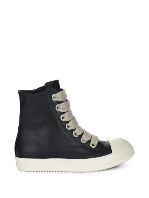 Rick Owens Jumbolace leather sneakers Black RP02F5878LCOW2