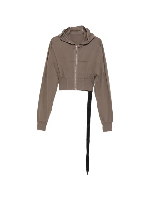 Rick Owens DRKSHDW cropped zip-up hoodie Brown DS02F6233RIG