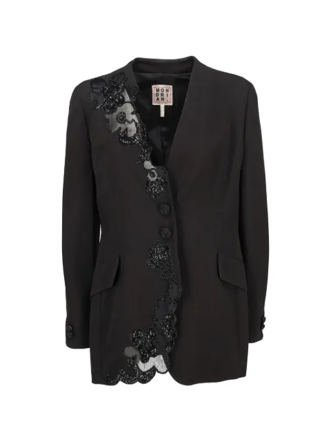 Mondrian embellished sequin floral tailoring jacket Black W2752622