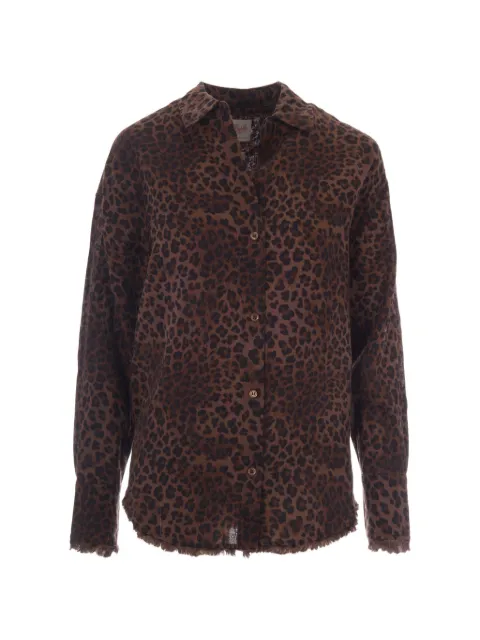 MC2 Saint Barth Cristal leopard-print fringed-edge shirt Brown CYS0001