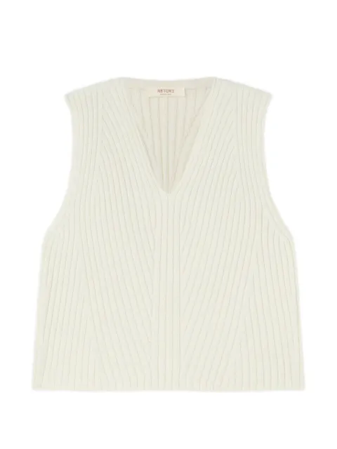 RETORI ribbed-knit V-neck vest White 04WKNTO173LS10