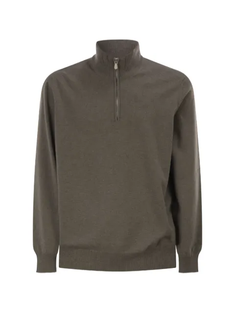 Brunello Cucinelli cashmere quarter-zip knitwear Brown M2200124CKP08