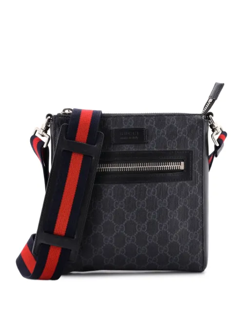 Gucci Pre-Owned Web Strap Front Zip Messenger Bag GG Coated Canvas Small crossbody bag Black VPV4ID2U1INRPD4G
