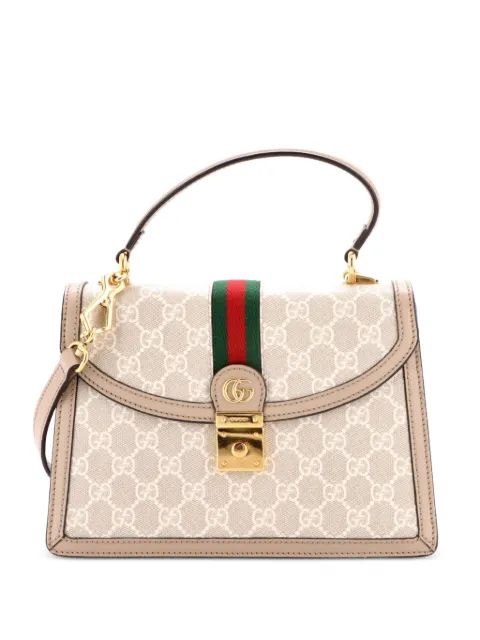 Gucci Pre-Owned Ophidia Flap Top Handle Bag GG Coated Canvas Small satchel Neutrals ASIING6DQCTK7JNM