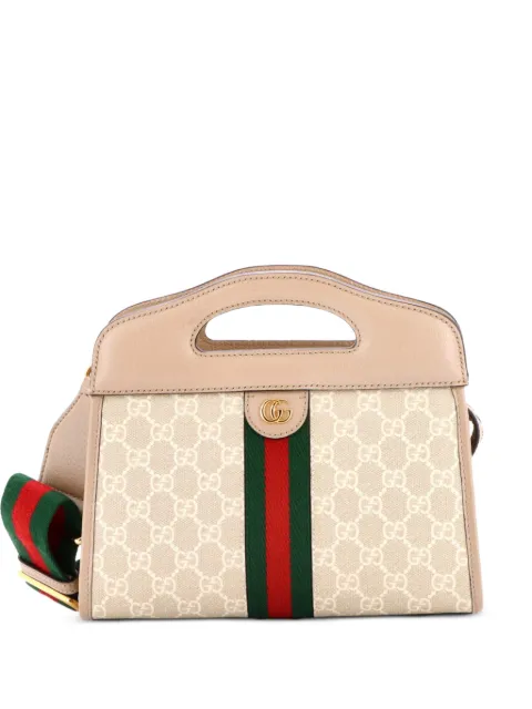 Gucci Pre-Owned Ophidia Cut Out Handle Bag GG Coated Canvas with Leather Small shoulder bag Neutrals RYNGUZ7I81KCIC6L