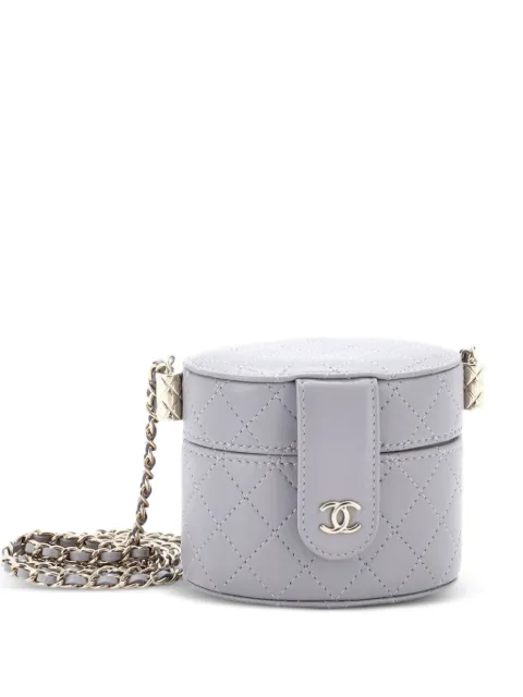 CHANEL Pre-Owned CC Allure Vanity Case with Chain Quilted Lambskin Mini crossbody bag Grey 8LADY4C4WKJHLX06